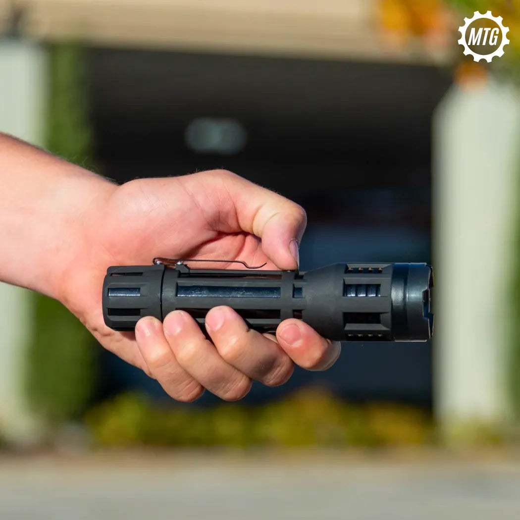 2-in-1 Taser with LED Flashlight - Rechargeable Stun Gun