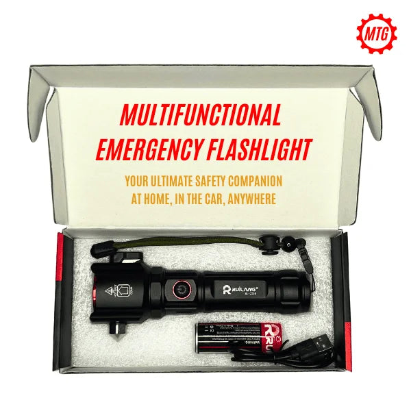 5-in-1 Tactical Multi-Functional Emergency Flashlight