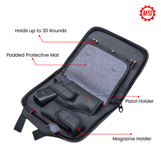 Thick Padded Leather Pistol Bag