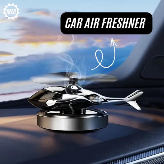Solar Helicopter Car Aroma Diffuser – Rotating Dashboard Air Freshener with Perfume