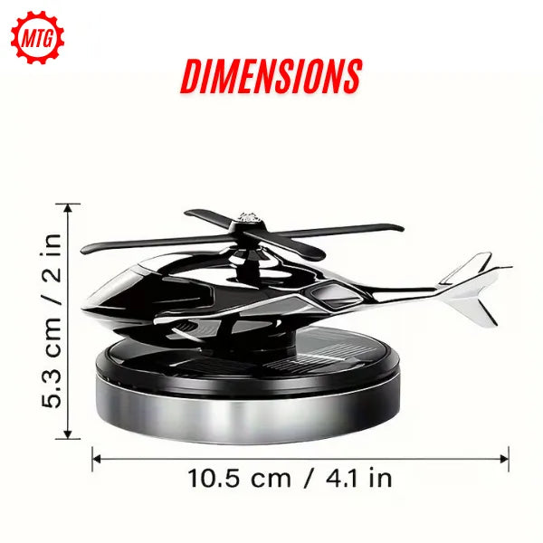 Solar Helicopter Car Aroma Diffuser – Rotating Dashboard Air Freshener with Perfume