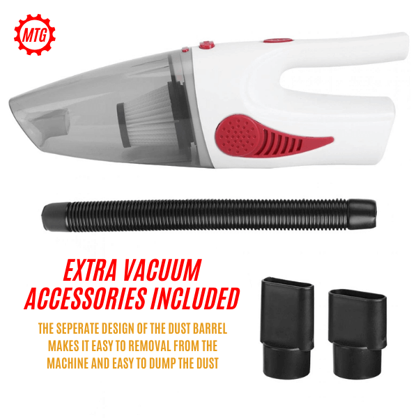 Portable Car Vacuum Cleaner – With Suction Pipe & Accessories