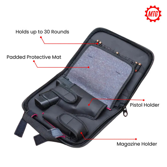 Thick Padded Leather Pistol Bag