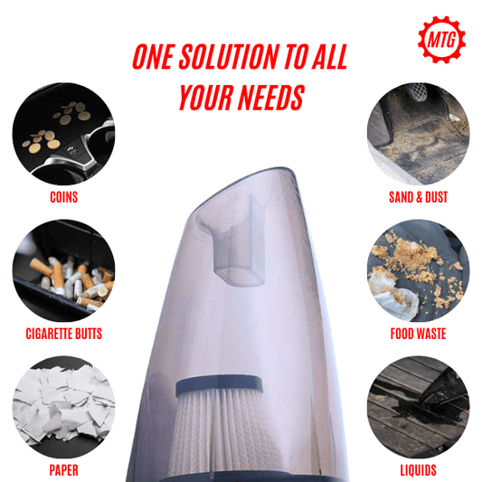 Portable Car Vacuum Cleaner – With Suction Pipe & Accessories