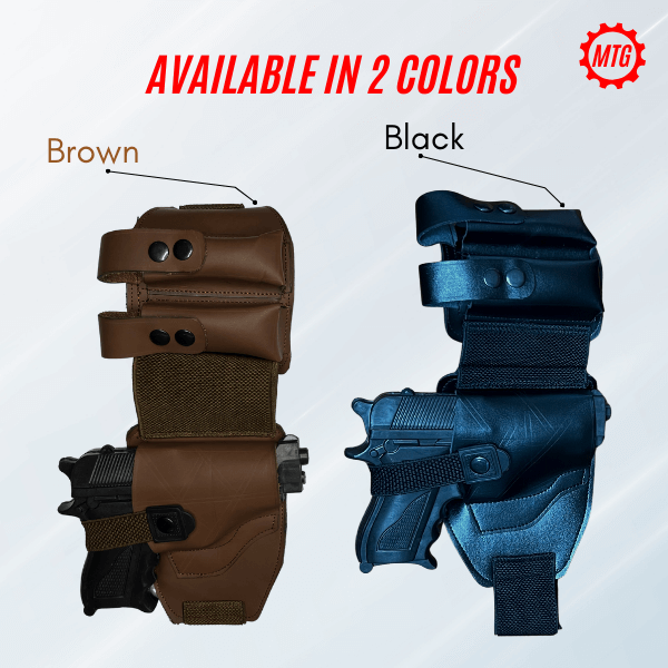Pistol Holster Belt – Leather with Dual Magazine Holders