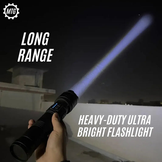 5000 Lumens White Laser Flashlight – Heavy-Duty Torch with Power Bank & Zoom