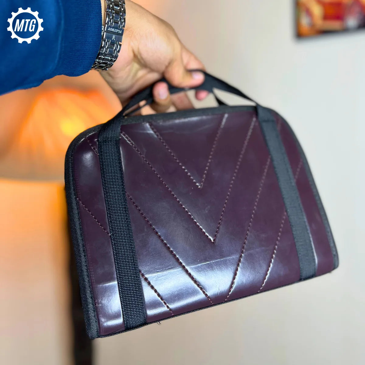 Thick Padded Leather Pistol Bag + FREE Cleaning Kit