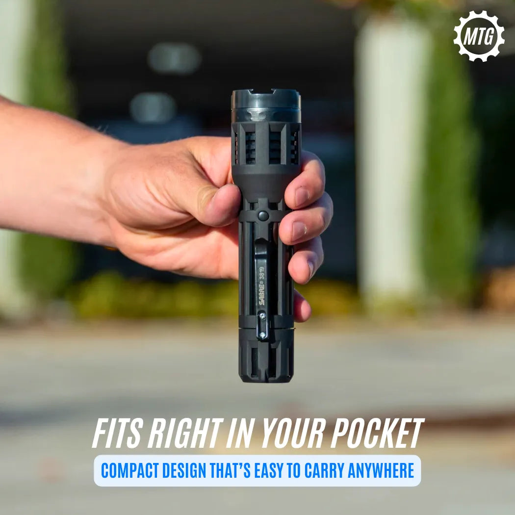 2-in-1 Taser with LED Flashlight - Rechargeable Stun Gun