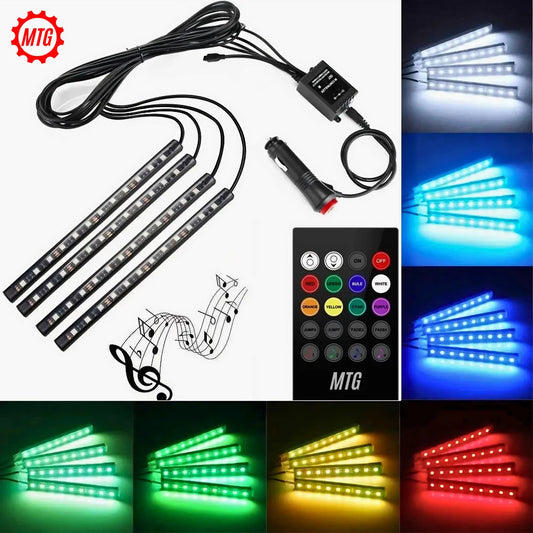 RGB Car Interior Ambient Light – Music Sync LED Atmosphere Lights