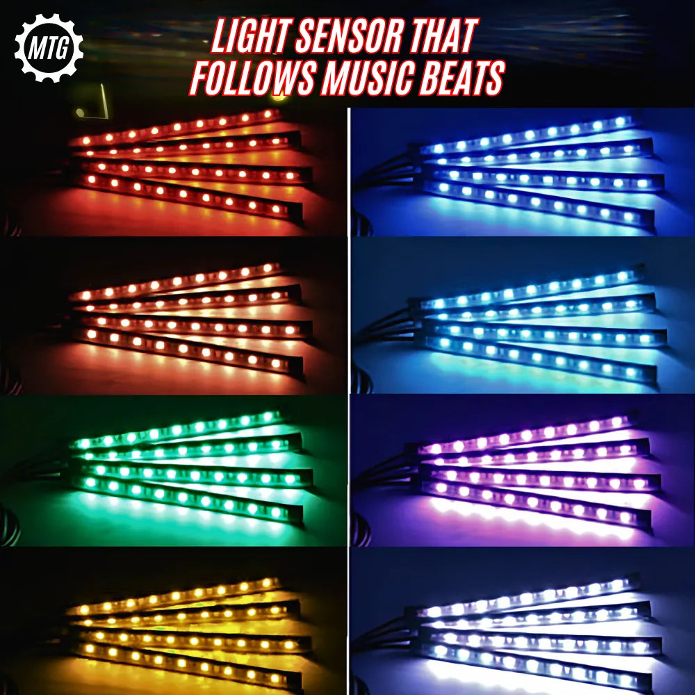 RGB Car Interior Ambient Light – Music Sync LED Atmosphere Lights