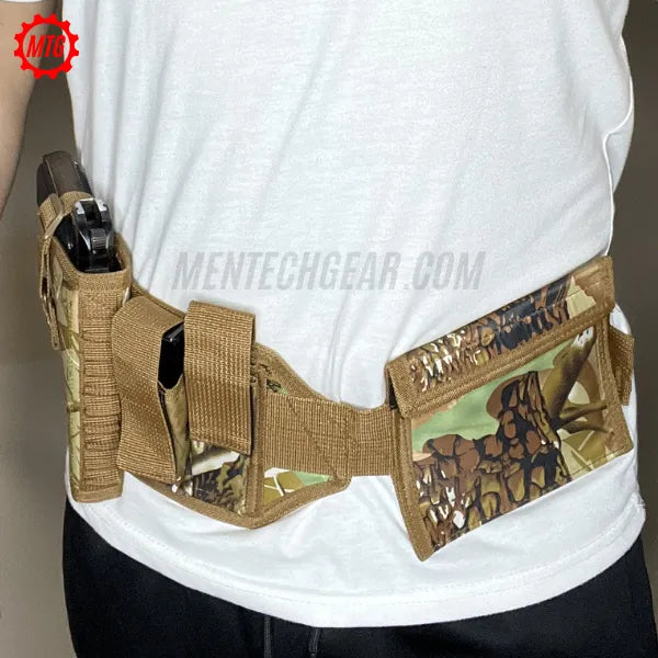 Belly Band Pistol Holster – Concealed Carry Belt with Magazines, Bullets & License Pocket + FREE Cleaning Kit