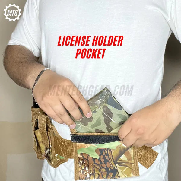 Belly Band Pistol Holster – Concealed Carry Belt with Magazines, Bullets & License Pocket + FREE Cleaning Kit