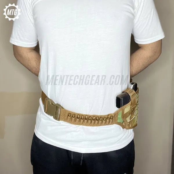 Belly Band Pistol Holster – Concealed Carry Belt with Magazines, Bullets & License Pocket + FREE Cleaning Kit