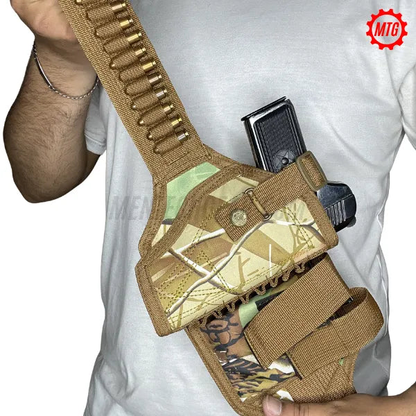 Belly Band Pistol Holster – Concealed Carry Belt with Magazines, Bullets & License Pocket + FREE Cleaning Kit