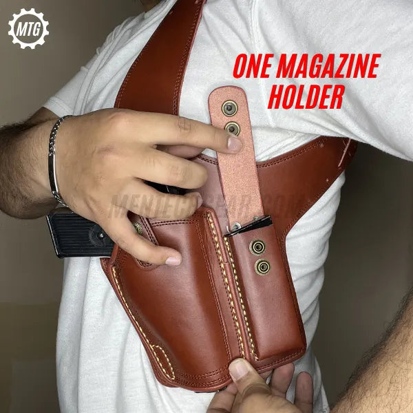 Premium Genuine Leather Pistol Holster – Single-Side Carry + FREE Cleaning Kit