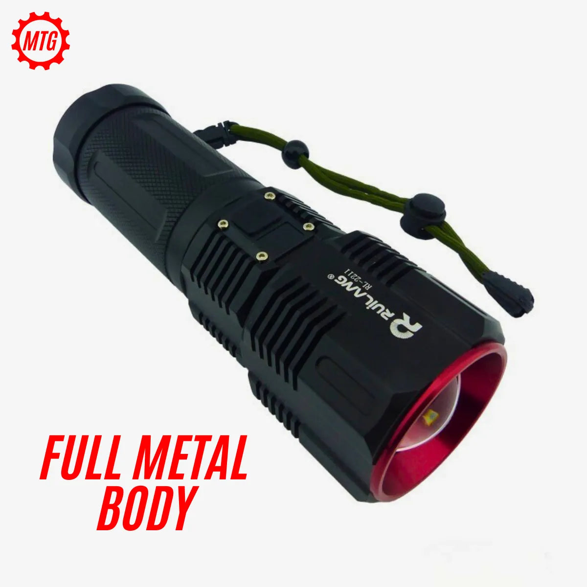 Original Ruilang RL-2211 Emergency Flashlight – Long Range Torch with Power Bank