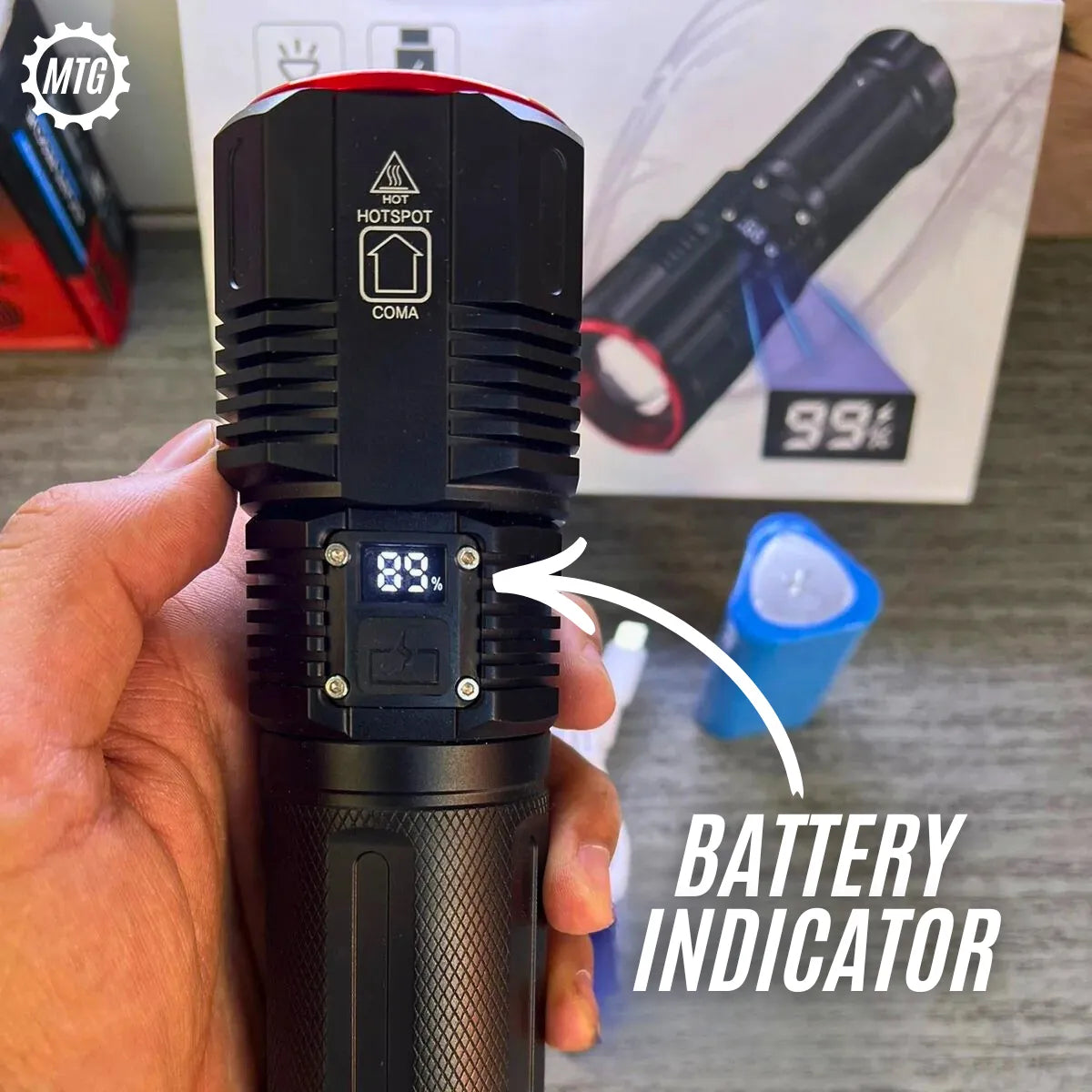 Original Ruilang RL-2211 Emergency Flashlight – Long Range Torch with Power Bank