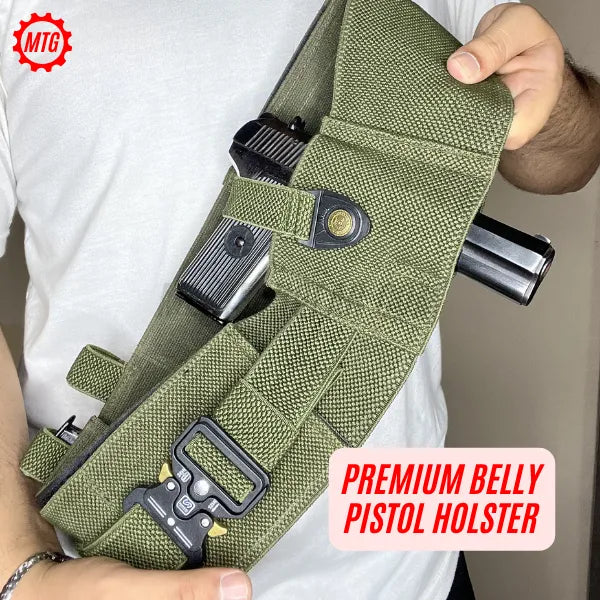 Elastic Belly Band Holster with Aluminium design lock & License Pocket + FREE Cleaning Kit