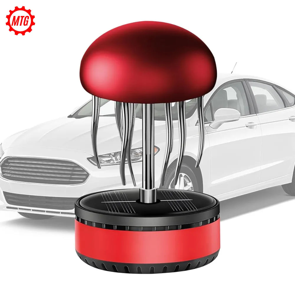 Solar Powered Rotating Car Air Freshener – Jellyfish Mist Ring Aromatherapy