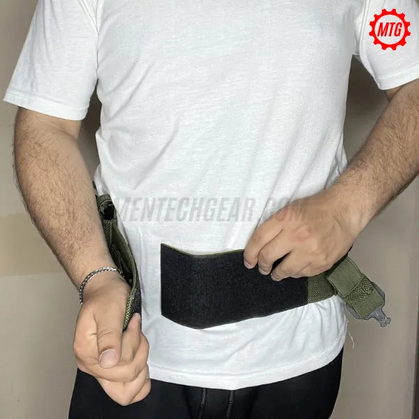 Elastic Belly Band Holster with Aluminium design lock & License Pocket + FREE Cleaning Kit