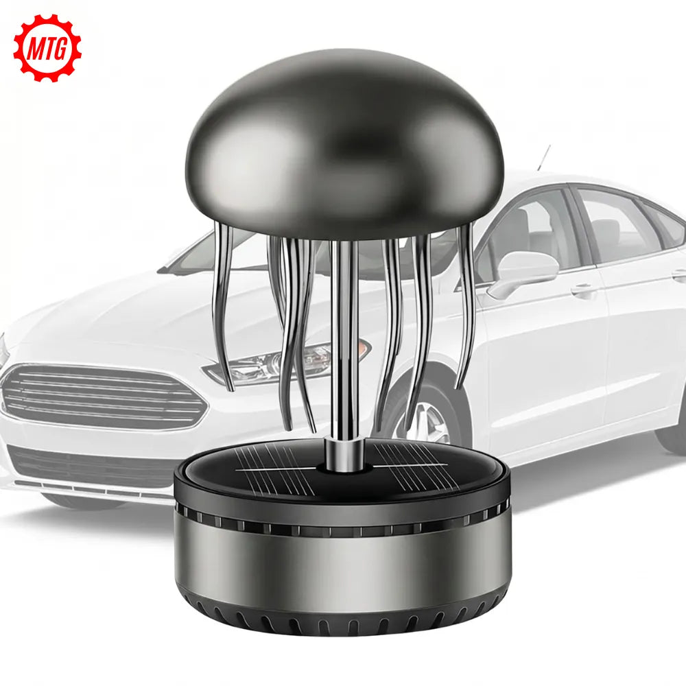 Solar Powered Rotating Car Air Freshener – Jellyfish Mist Ring Aromatherapy