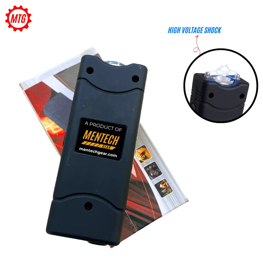 Mini Rechargeable Stun Gun – High Voltage Taser with LED Flashlight + Free Holster