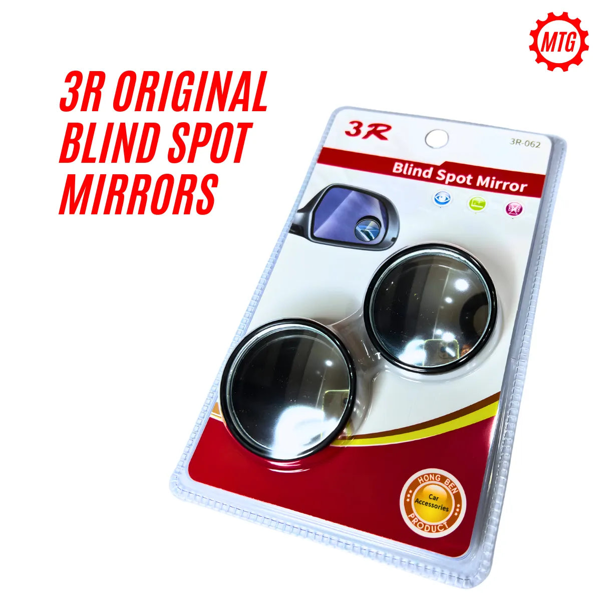 Original 3R Adjustable Blind Spot Mirror – Wide Angle Side Mirror