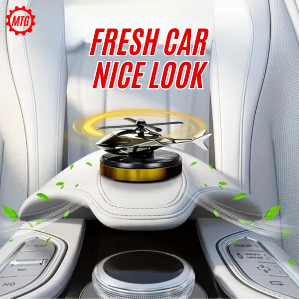 Solar Helicopter Car Aroma Diffuser – Rotating Dashboard Air Freshener with Perfume