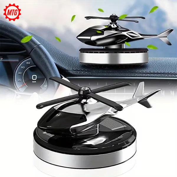 Solar Helicopter Car Aroma Diffuser – Rotating Dashboard Air Freshener with Perfume