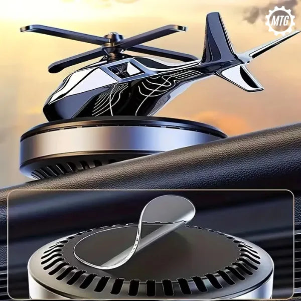 Solar Helicopter Car Aroma Diffuser – Rotating Dashboard Air Freshener with Perfume