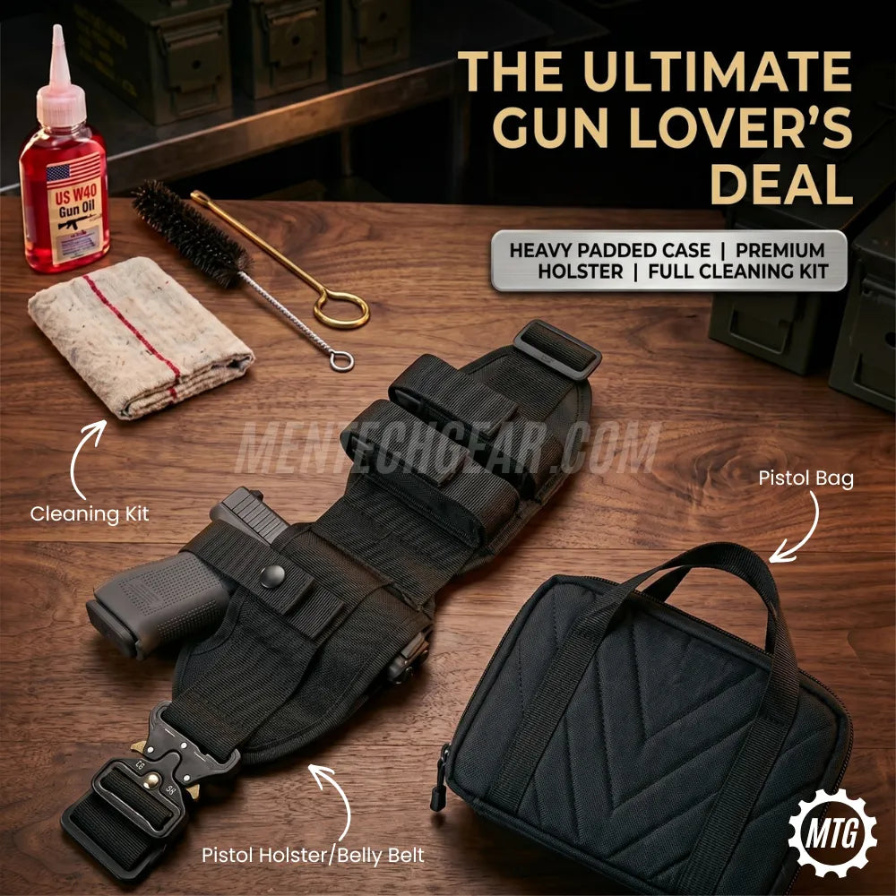 3-in-1 Deal – Elastic Holster Belt + Padded Bag + FREE Cleaning Kit