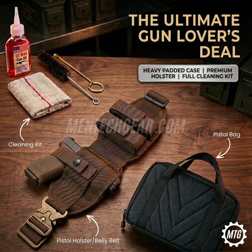 3-in-1 Deal – Elastic Holster Belt + Padded Bag + FREE Cleaning Kit