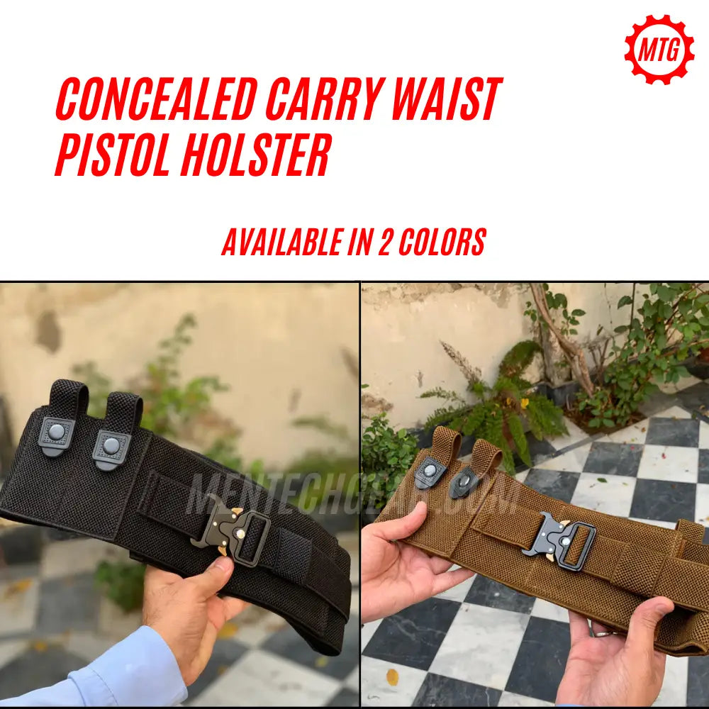 Operator's Ready 3-in-1 Kit – Tactical Belly Belt Holster + Leather Pistol Pouch + Cleaning Kit
