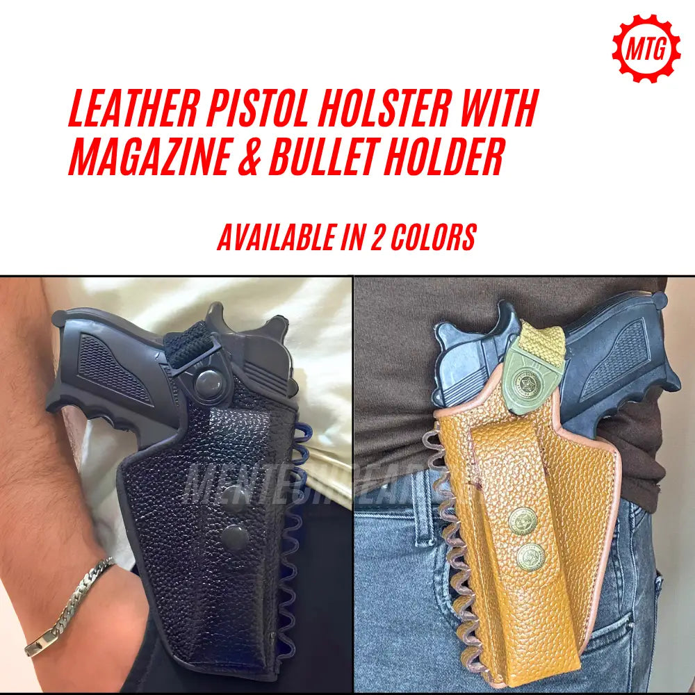 Operator's Ready 3-in-1 Kit – Tactical Belly Belt Holster + Leather Pistol Pouch + Cleaning Kit