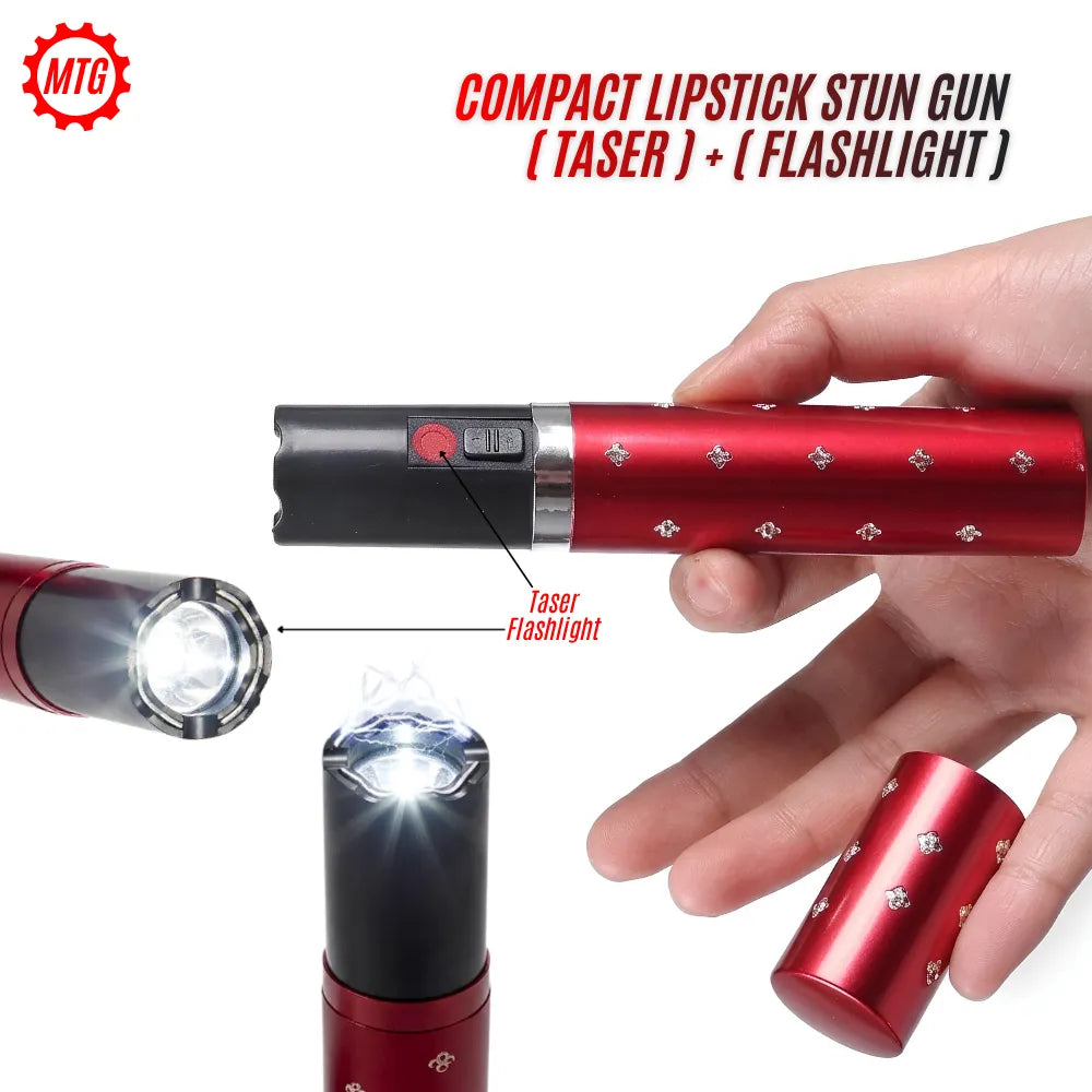 Mini Lipstick Stun Gun for Women – Concealed Self Defense Flashlight