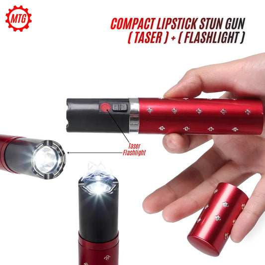 Mini Lipstick Stun Gun for Women – Concealed Self Defense Flashlight