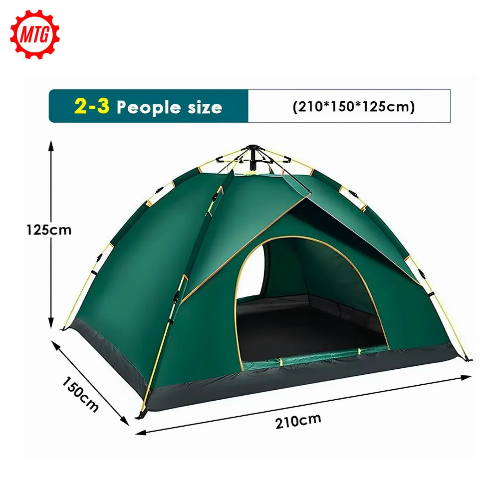Automatic Camping Tent for 2-3 Persons | Waterproof Pop-Up Tent