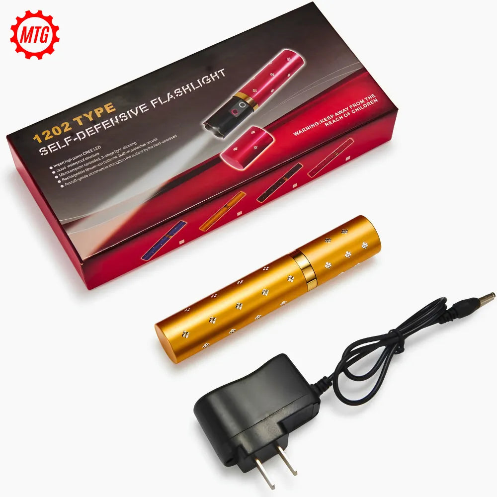 Mini Lipstick Stun Gun for Women – Concealed Self Defense Flashlight