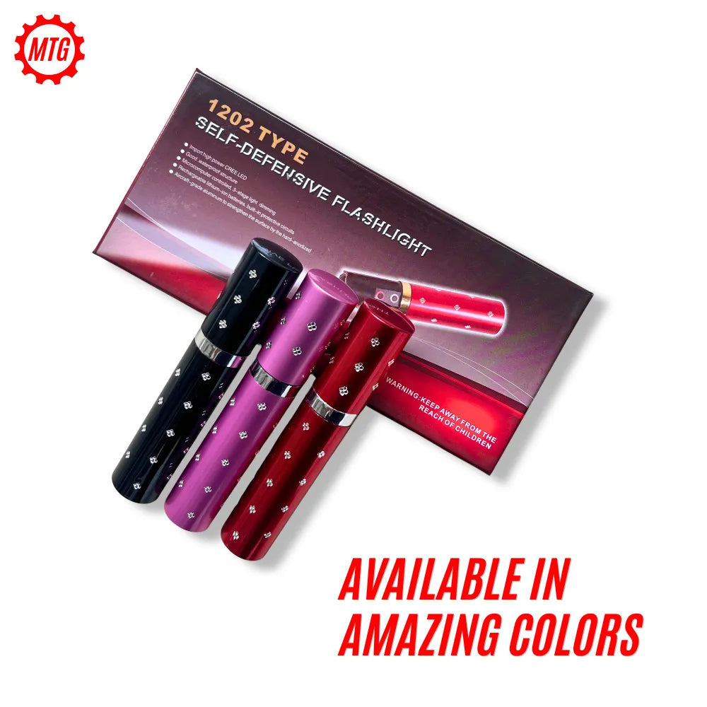 Mini Lipstick Stun Gun for Women – Concealed Self Defense Flashlight