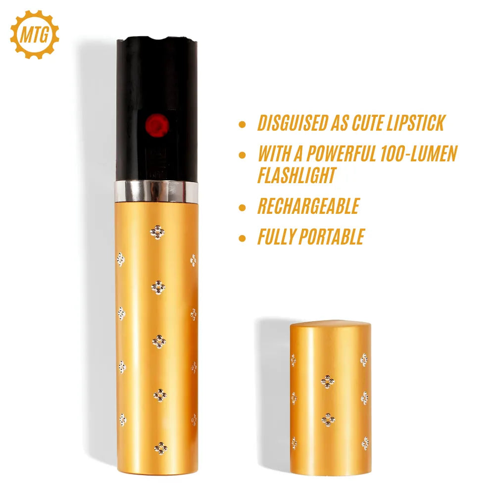 Mini Lipstick Stun Gun for Women – Concealed Self Defense Flashlight