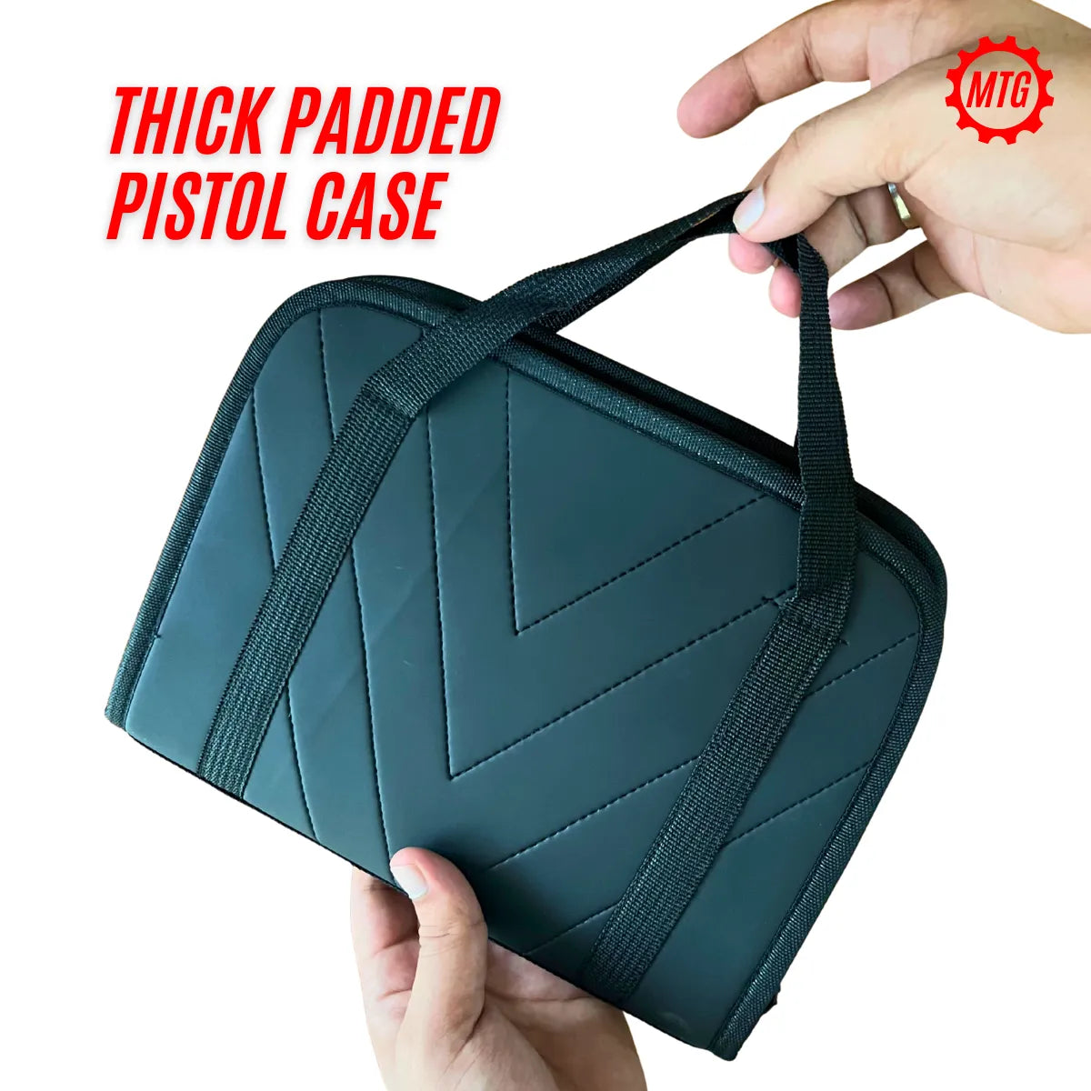 Thick Padded Leather Pistol Bag + FREE Cleaning Kit