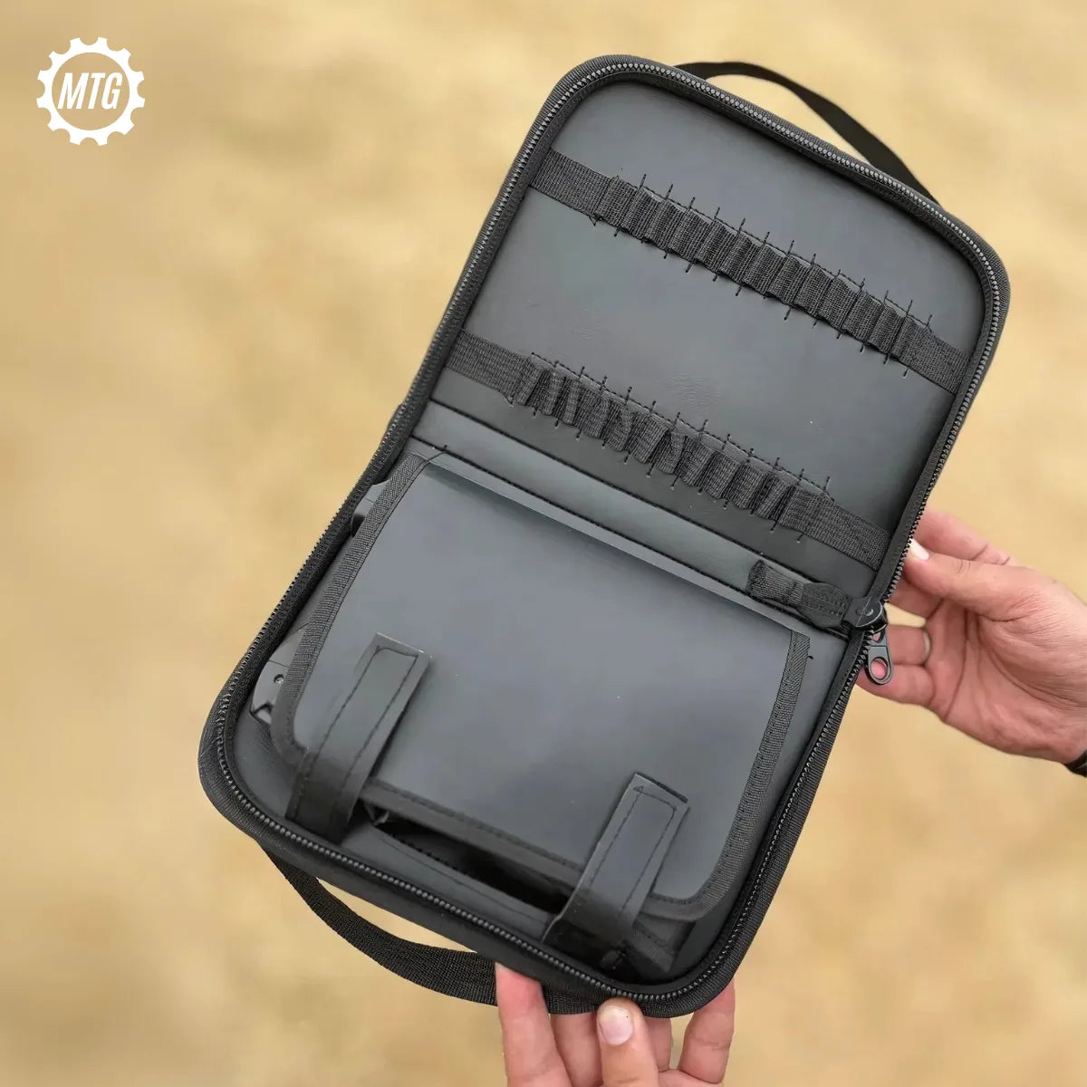 Thick Padded Leather Pistol Bag + FREE Cleaning Kit