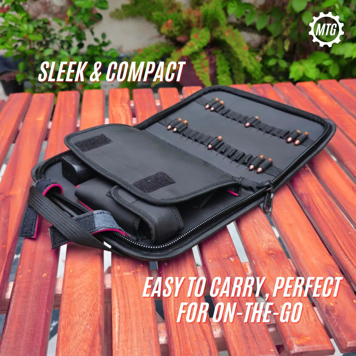 Thick Padded Leather Pistol Bag + FREE Cleaning Kit