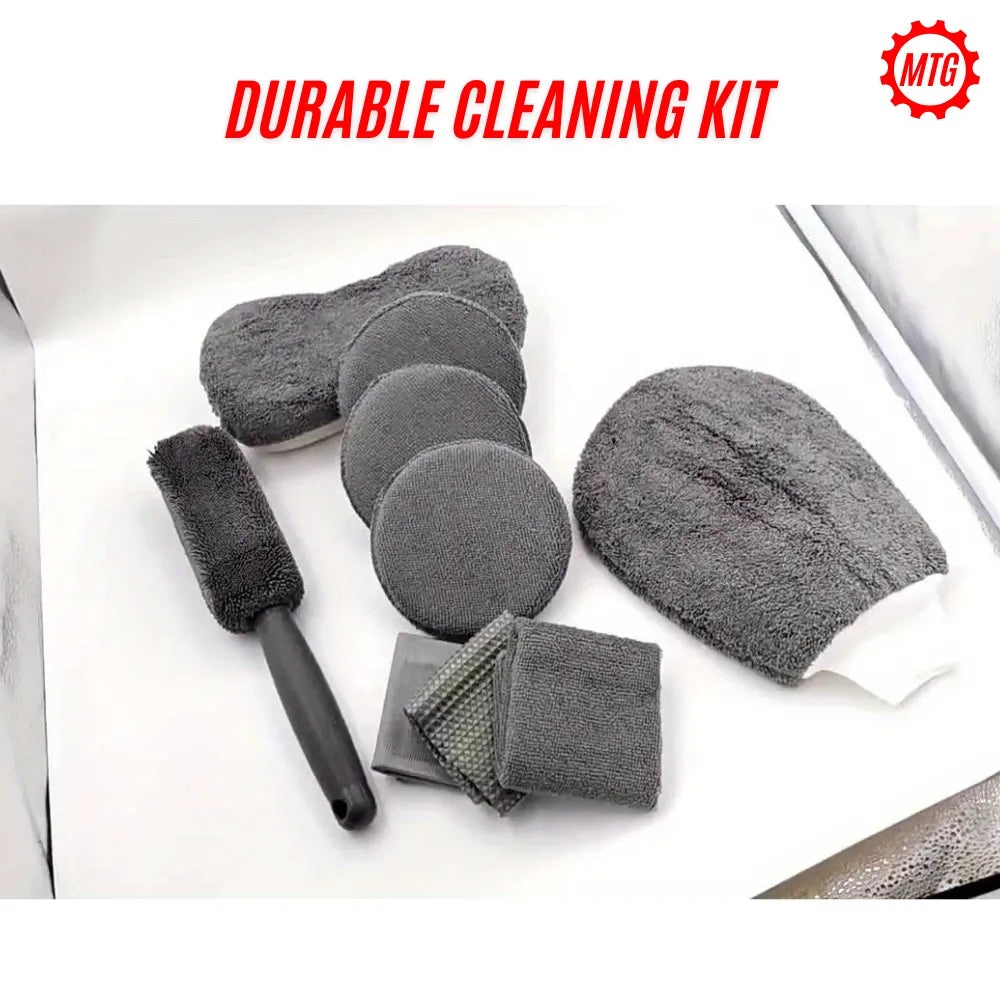 9-Piece Car Cleaning Kit – Premium Microfiber Detailing & Wash Set