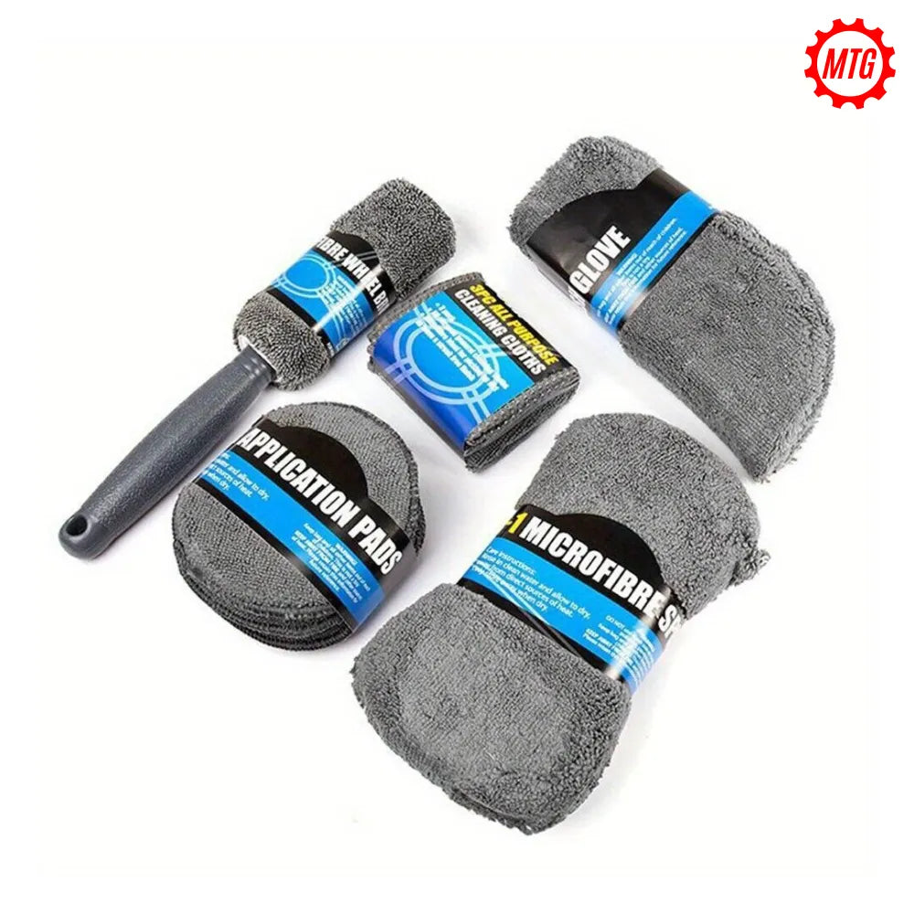 9-Piece Car Cleaning Kit – Premium Microfiber Detailing & Wash Set