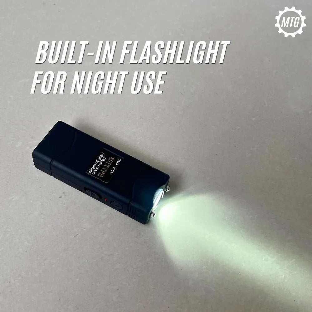 Mini Rechargeable Stun Gun – High Voltage Taser with LED Flashlight + Free Holster