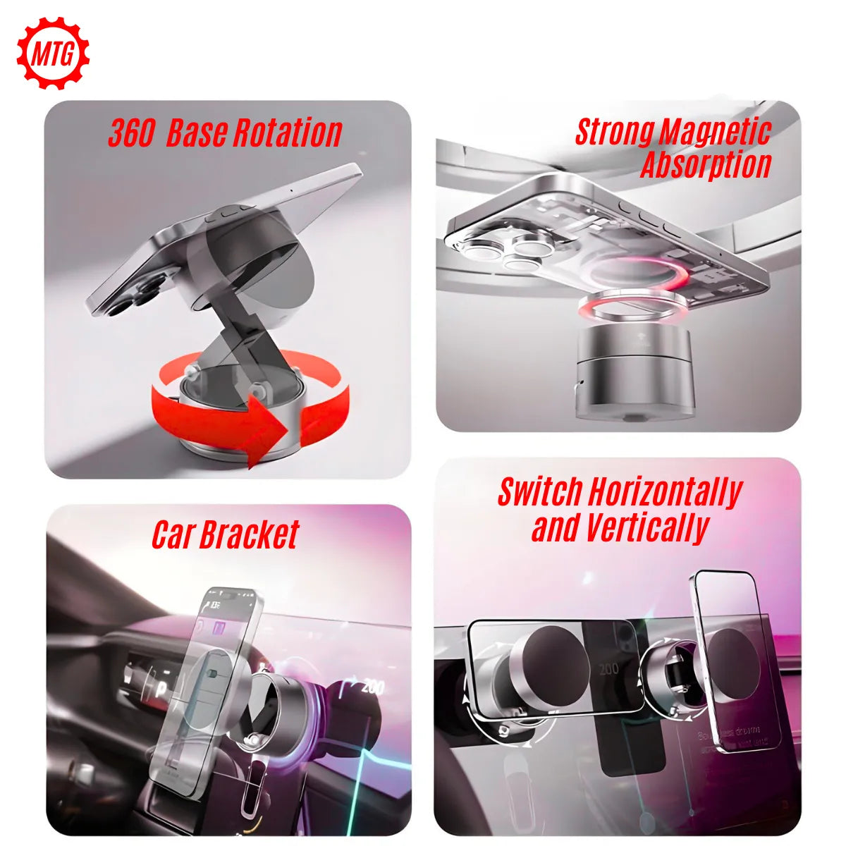 Magnetic Suction Phone Holder – Multi-Use Glass Mount (Car, Home & Office)