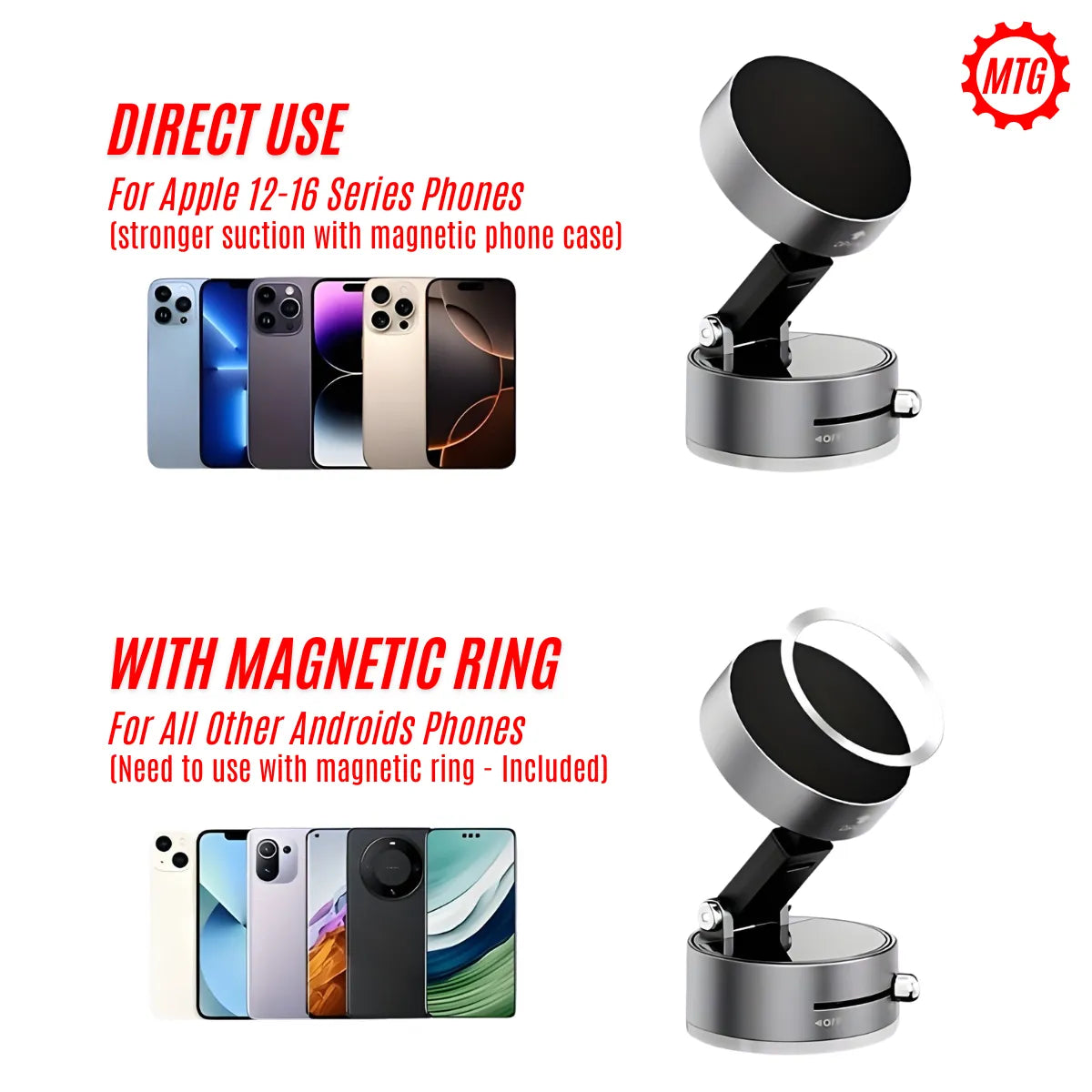 Magnetic Suction Phone Holder – Multi-Use Glass Mount (Car, Home & Office)