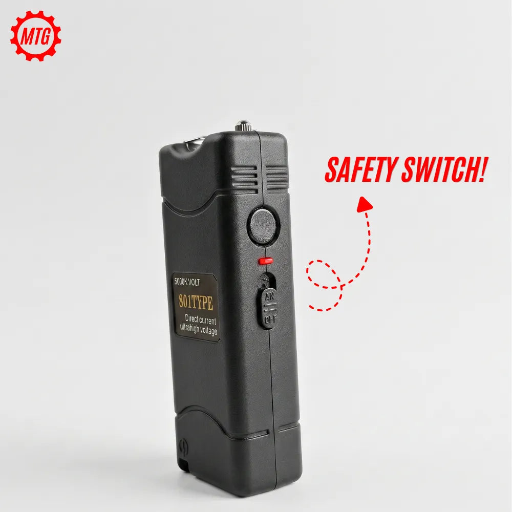 Mini Rechargeable Stun Gun – High Voltage Taser with LED Flashlight + Free Holster