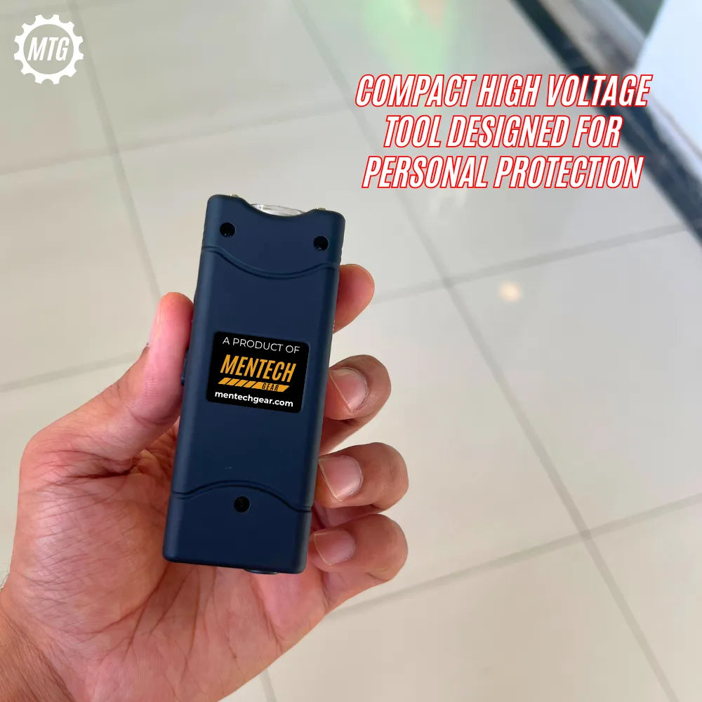 Mini Rechargeable Stun Gun – High Voltage Taser with LED Flashlight + Free Holster